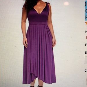Plus Size V Neck Dress- Twist Knot Shoulder